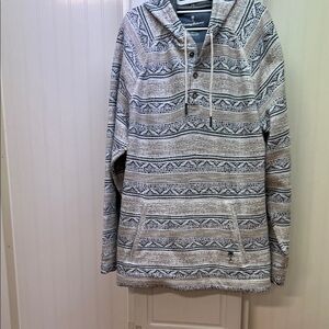 Tommy Bahama Navy and Gray Striped Hooded Pullover